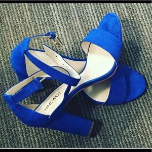 Nine West Nora Dark Turquoise Suede Heel